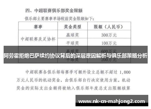 阿劳霍拒绝巴萨续约协议背后的深层原因解析与俱乐部策略分析